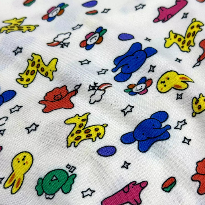 Printed Milk Silk Jersey Fabric